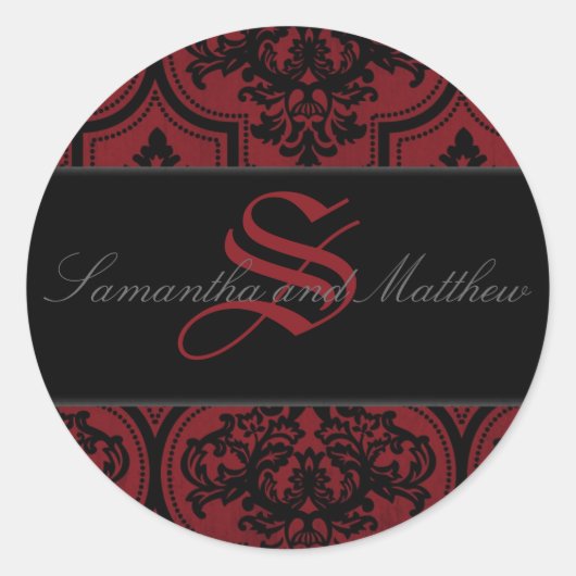 Rond Sticker Monogramme de mariée Vampire B2 (Devant)