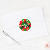 Rond Sticker Monogramme de peinture de Noël (Enveloppe)