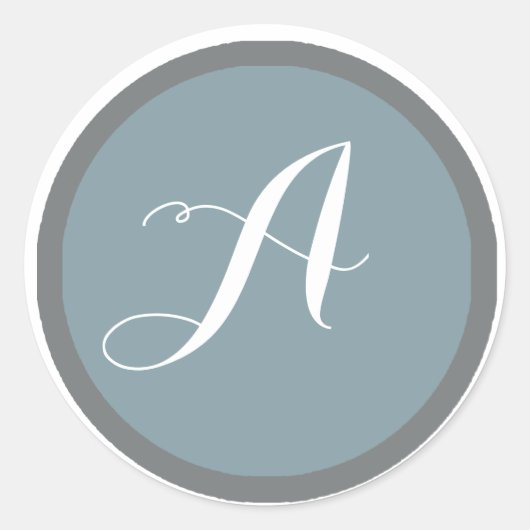 Rond Sticker monogramme et sceau d'enveloppe (Devant)