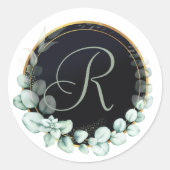 Rond Sticker Monogramme Eucalyptus (Devant)