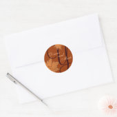 Rond Sticker Monogramme feuille pour invitation (Enveloppe)