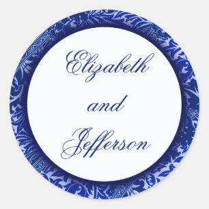 Rond Sticker Monogramme Feuille William Morris
