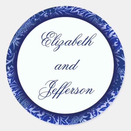 Rond Sticker Monogramme Feuille William Morris (Devant)