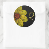 Rond Sticker Monogramme Fleur Jaune (Sac)