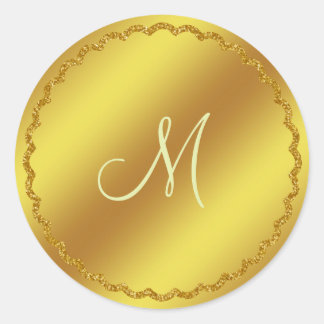 Rond Sticker Monogramme Gold Faux Foil