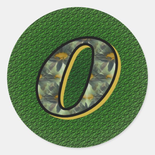 Rond Sticker Monogramme Initial O Black Daisers (Devant)