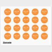 Rond Sticker Monogramme Mariage de charme - Orange (Feuille)