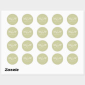 Rond Sticker Monogramme Mariage de charme - Sage (Feuille)