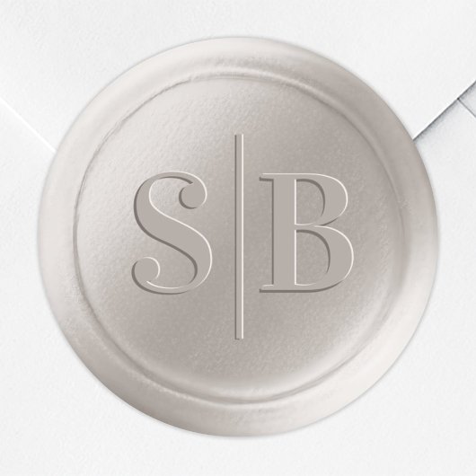 Rond Sticker Monogramme Mariage de cire d'ivoire blanc