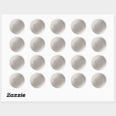 Rond Sticker Monogramme Mariage de cire d'ivoire blanc (Feuille)