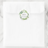 Rond Sticker Monogramme Mariage de couronne de printemp (Sac)