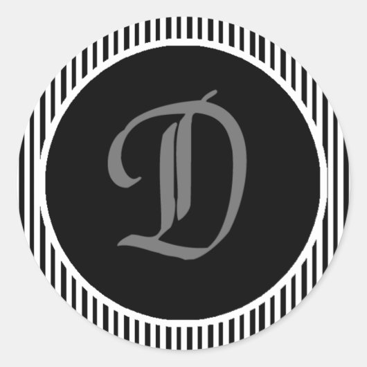 Rond Sticker Monogramme mariage Enveloppe Sceau D (Devant)