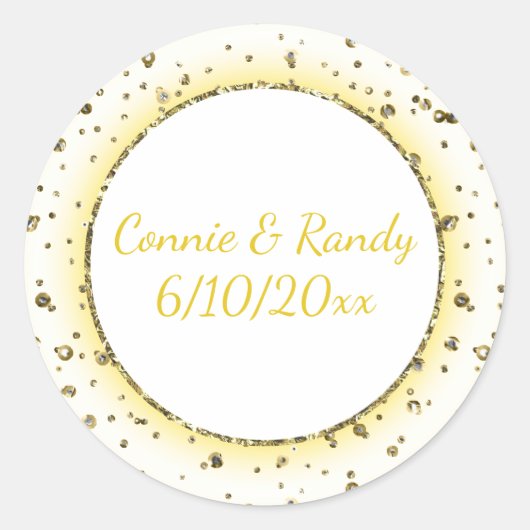 Rond Sticker Monogramme Mariage Gold (Devant)