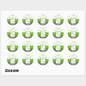 Rond Sticker Monogramme Mariage noir vert (Feuille)