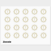 Rond Sticker Monogramme or ou sceaux Mariages Monogramm (Feuille)