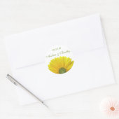 Rond Sticker Monogramme Personnalisable Gerbera Jaune (Enveloppe)