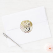 Rond Sticker Monogramme Rose blanc initial S (Enveloppe)