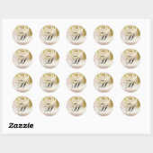 Rond Sticker Monogramme Rose Bridal Blanc...Initial H (Feuille)