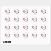 Rond Sticker Monogramme Rose Floral (Feuille)