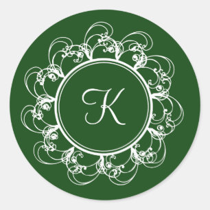Rond Sticker Monogramme (vert)