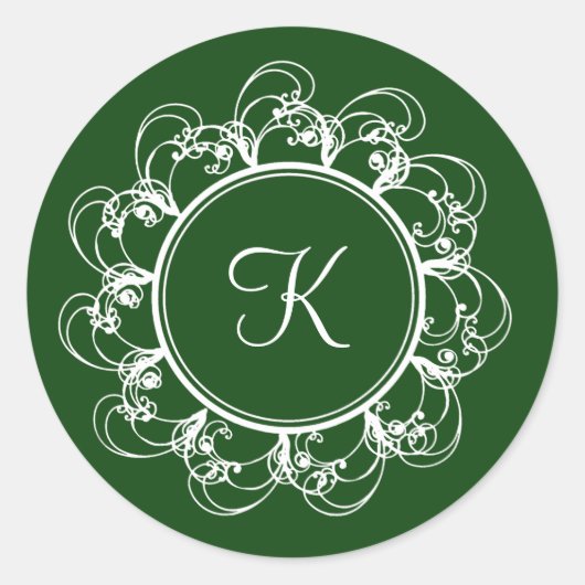 Rond Sticker Monogramme (vert) (Devant)