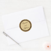 Rond Sticker Monogramme William Morris Feuilles Brown (Enveloppe)