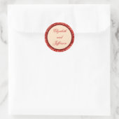 Rond Sticker Monogramme William Morris Feuilles rouges (Sac)