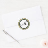 Rond Sticker Monogrammé William Morris Oiseaux & Fleurs (Enveloppe)