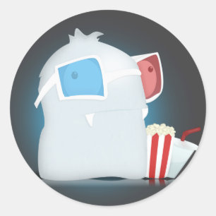 Rond Sticker Monster 3D