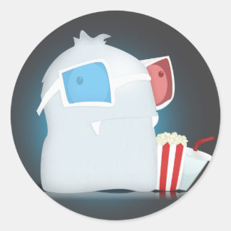 Rond Sticker Monster 3D
