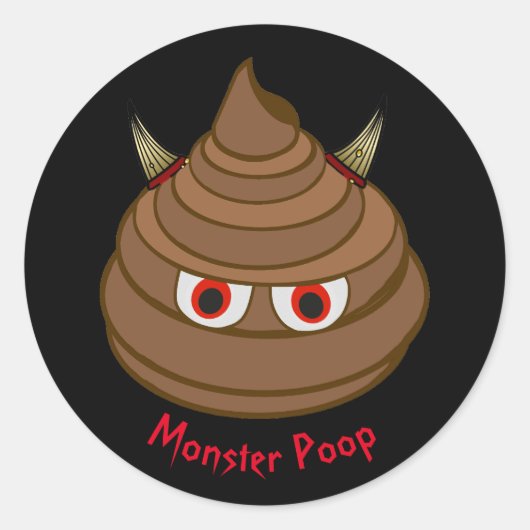 Rond Sticker Monster Poop Emoji (Devant)