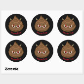 Rond Sticker Monster Poop Emoji (Feuille)