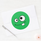 Rond Sticker Monstre Vert Googly (Enveloppe)