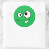Rond Sticker Monstre Vert Googly (Sac)