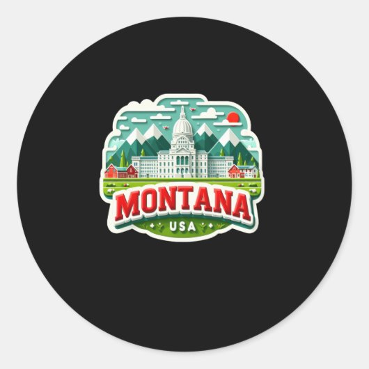 Rond Sticker Montana En Usa (Devant)