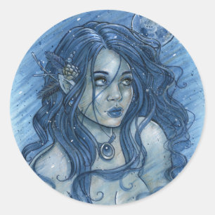 Rond Sticker moon d'hiver