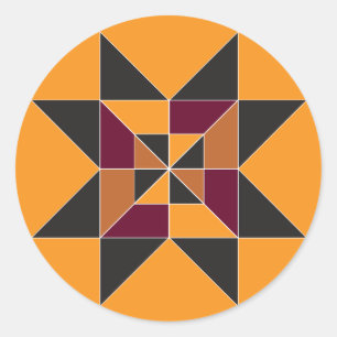 Rond Sticker Motif à courtepointe d'automne coloré et c