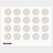 Rond Sticker motif à fleurs (Feuille)