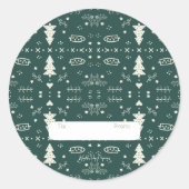 Rond Sticker Motif de vacances - Vert - Ensemble de 6 (Devant)