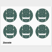 Rond Sticker Motif de vacances - Vert - Ensemble de 6 (Feuille)
