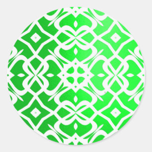 Rond Sticker Motif en dentelle X métallique - Lime et b
