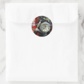 Rond Sticker moto moto rouge élégant (Sac)