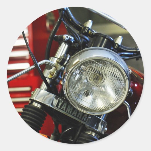 Rond Sticker moto moto rouge élégant (Devant)