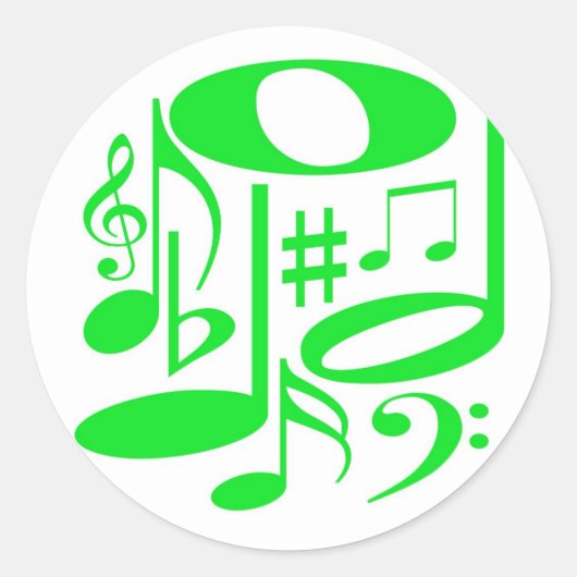 Rond Sticker musical vert (Devant)