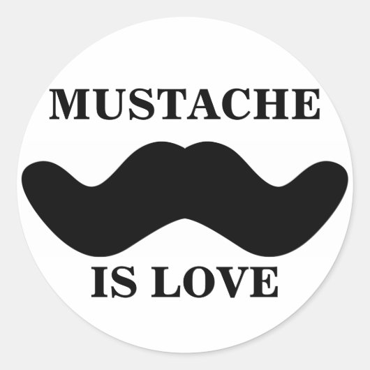 Rond Sticker 'Mustache Is Love' (Devant)