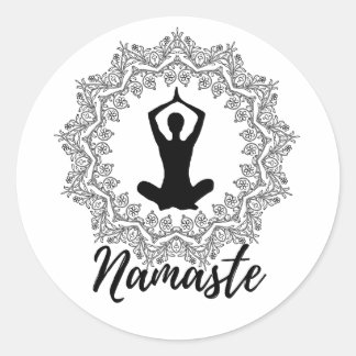 Rond Sticker Namaste Mandala Yoga