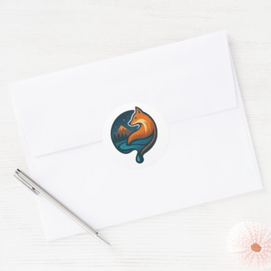 Rond Sticker Nature Fox (Enveloppe)