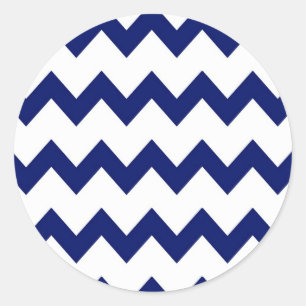 Rond Sticker Navy White Chevrons