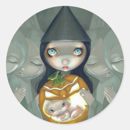 Rond Sticker "Né d'un Citrouille" (Devant)