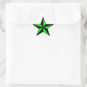 Rond Sticker Neon Green Nautical Star Round (Sac)